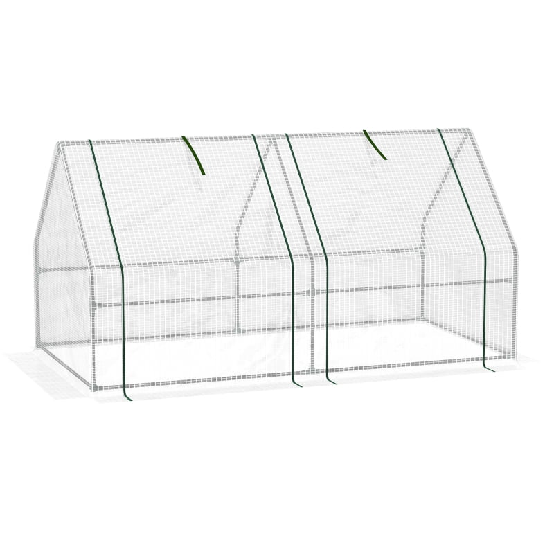 Alvantor White 5.9x3x3 ft Portable Mini Greenhouse with Large Zipper Doors, PE Cover