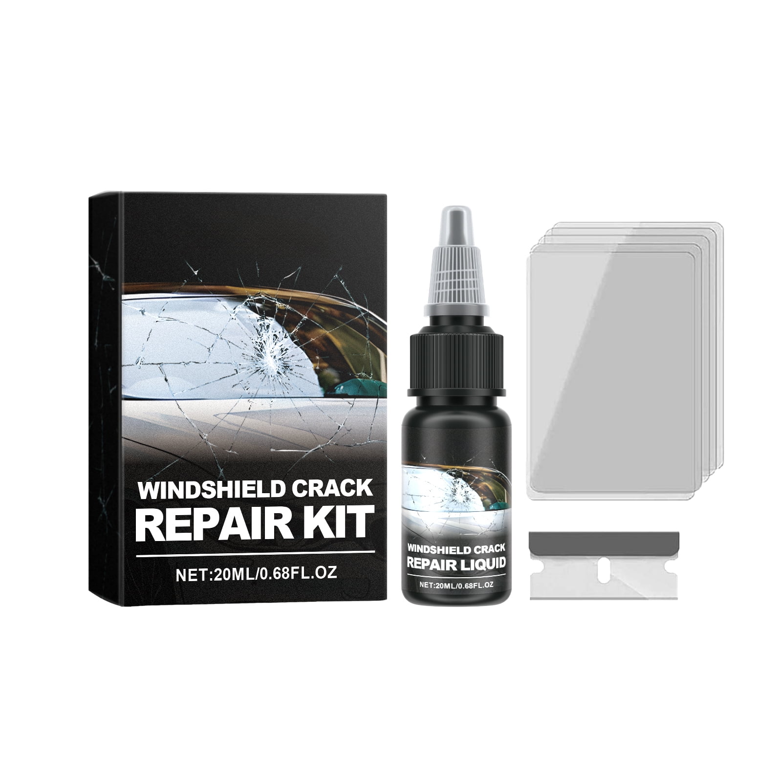 Alvantor Windshield Crack Repair Kit, Clear Vision Automotive Nano ...