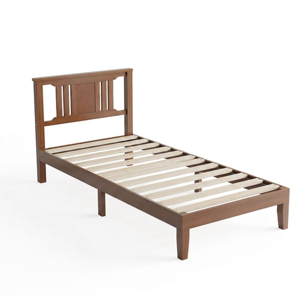 Alvantor Wood Platform Bed Frame with Headboard, Wood Slat Support, Underbed Storage, 800 LBS Capacity, No Box Spring Needed, Easy Assembly