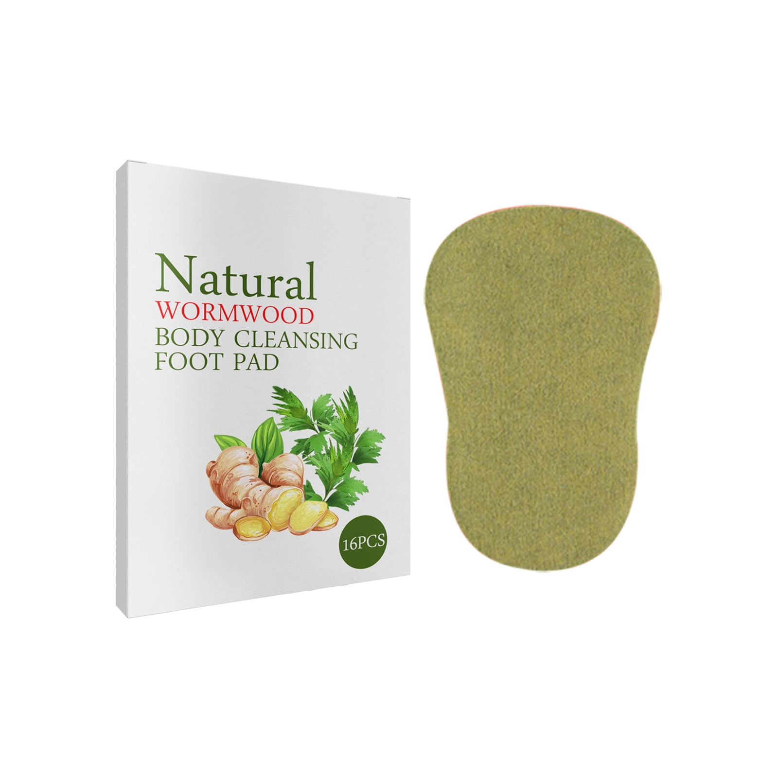 Alvantor Wormwood Foot Pads, Body Cleansing Patch for Sleep Aid, Stress Relief & Detox, 16 Count