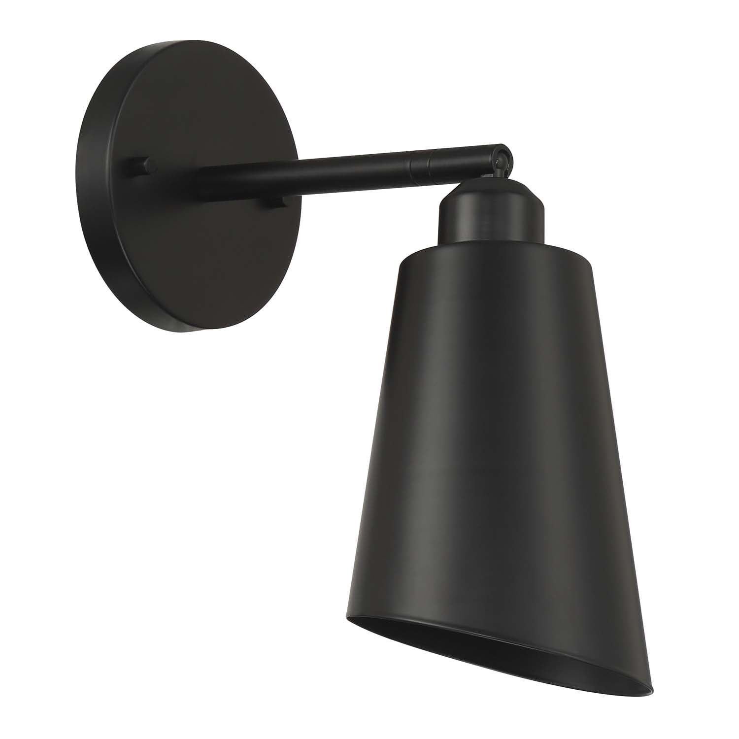 Alvar 1-Light Matte Black Wall Sconce with Adjustable Shade