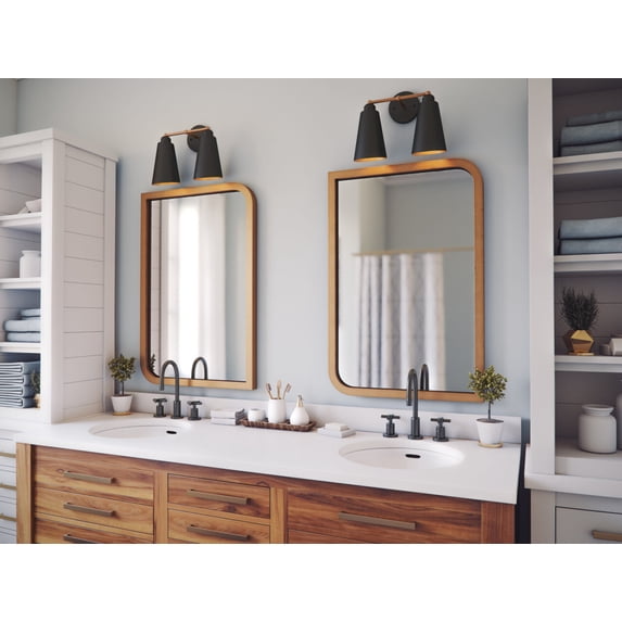 Alvar 2 Light Vanity with Black Finish