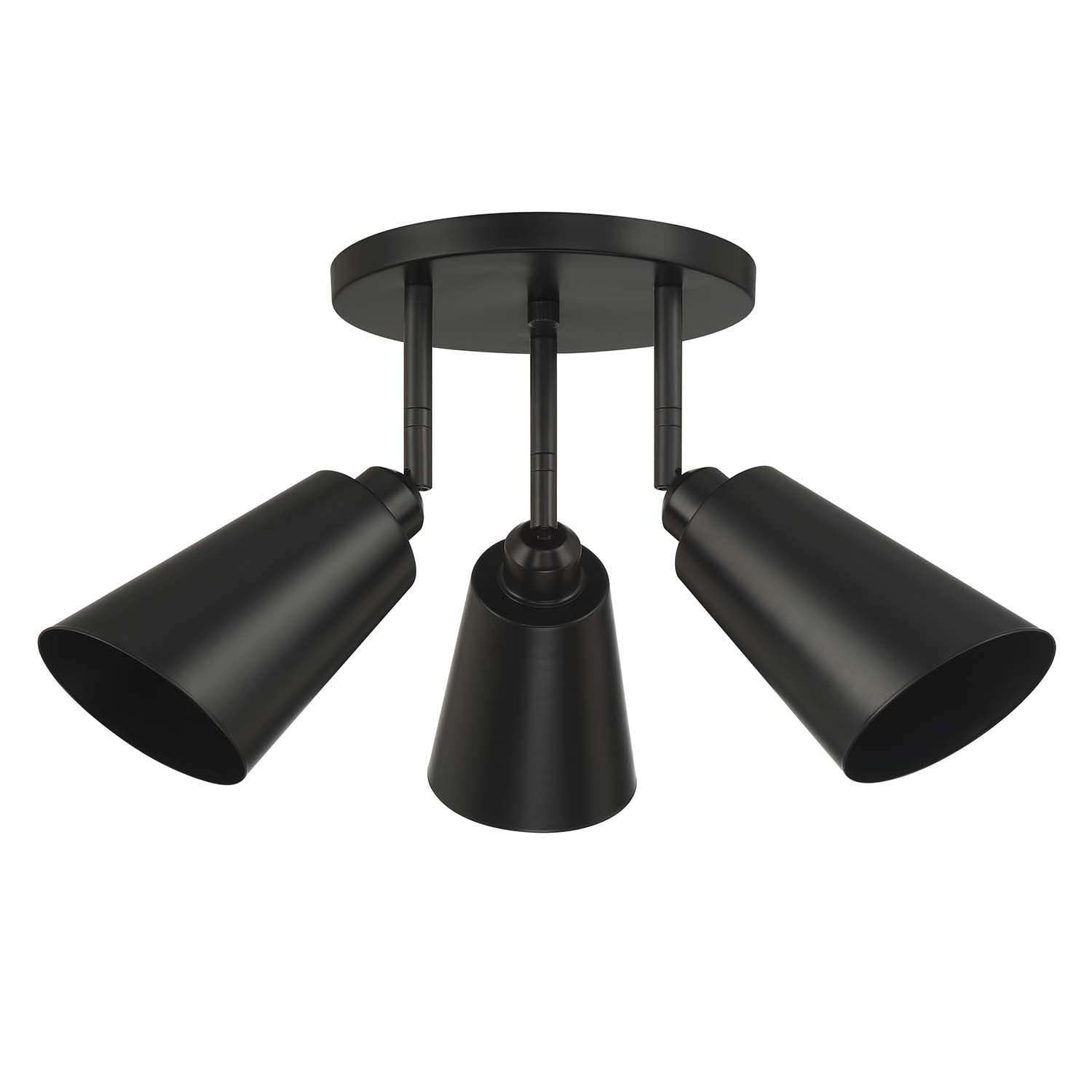 Alvar - 3-Light Semi Flush Mount - Matte Black