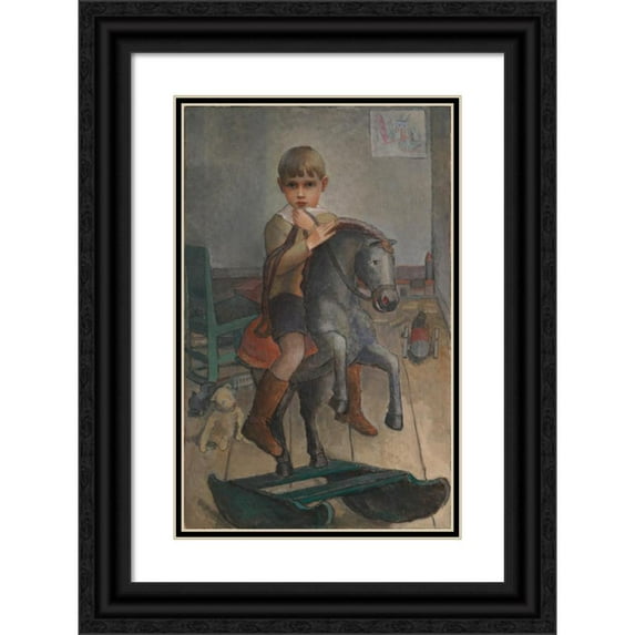 Alvar Cawén 11x14 Black Ornate Wood Framed Double Matted Museum Art Print Titled: Matti (1933)
