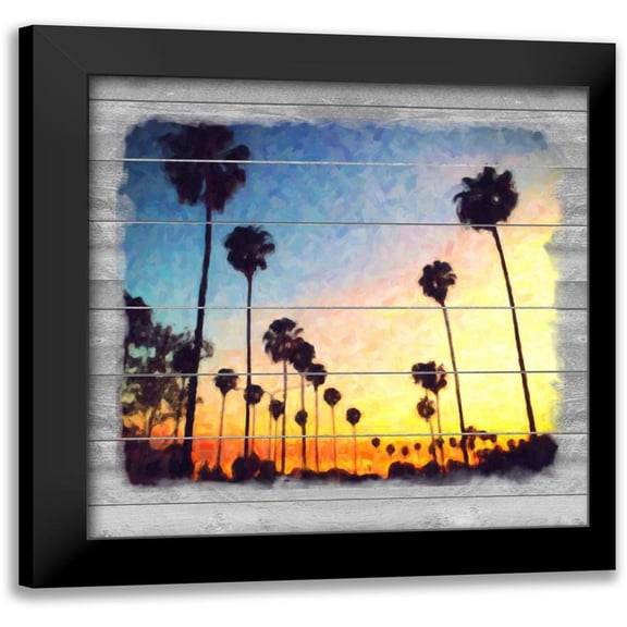 Alvarez, Cynthia 12x12 Black Modern Framed Museum Art Print Titled - Down Sunset Strip
