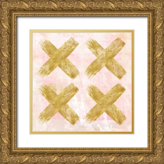 Alvarez, Cynthia 15x15 Gold Ornate Wood Framed with Double Matting Museum Art Print Titled - Tic Tac Toe
