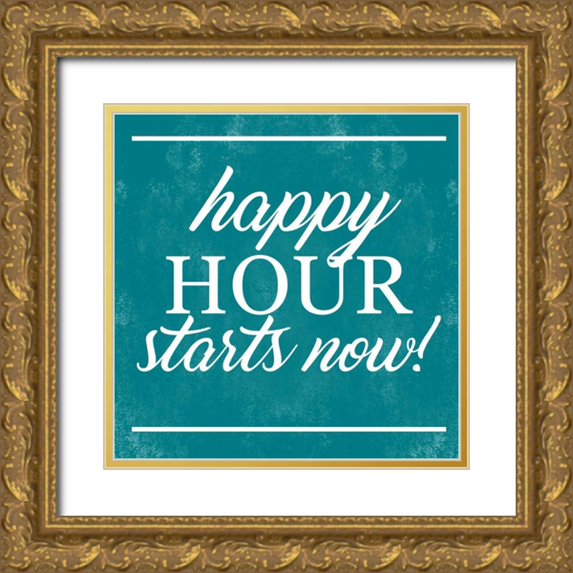 Alvarez, Cynthia 20x20 Gold Ornate Wood Framed with Double Matting Museum Art Print Titled - Happy Hour Begins