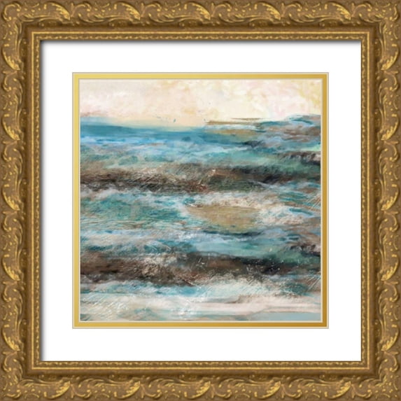 Alvarez, Cynthia 26x26 Gold Ornate Wood Framed with Double Matting Museum Art Print Titled - Waves
