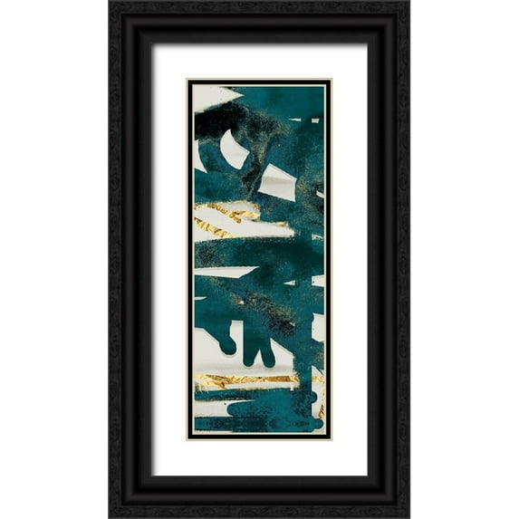 Alvarez, Cynthia 9x18 Black Ornate Wood Framed with Double Matting Museum Art Print Titled - Teal and Flare D