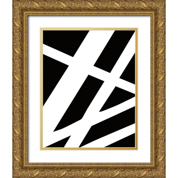 Alvarez, Genesis 26x32 Gold Ornate Wood Framed with Double Matting Museum Art Print Titled - Lines I