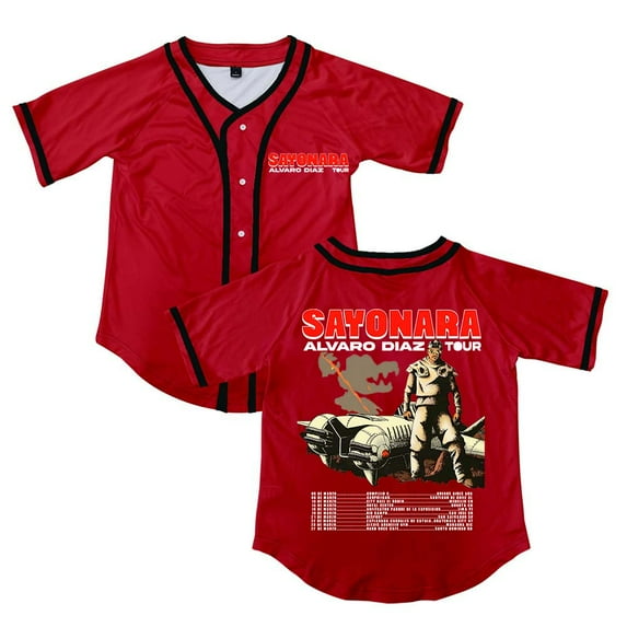 Alvaro Diaz Sayonara Tour Merch Button V-Neck Shirt Women Men Short Sleeve Streetwear Clothes