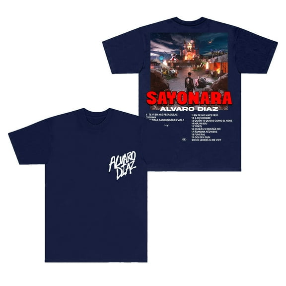 Alvaro Diaz Tracklist T-Shirts 2025 Sayonara Tour Merch Unisex Fashion Crewneck Short Sleeve Tee