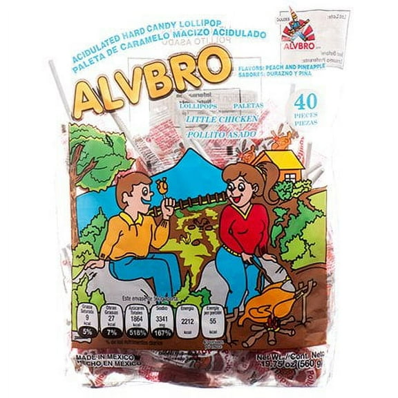 Alvbro Pollito Asado 40Ct Lollipops Paletas (Pack of 12)