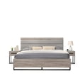 thumbnail image 1 of Roundhill Furniture 3-Piece Wood Bedroom Set, Queen Panel Bed and Two Nightstands, Weathered Gray, 1 of 14