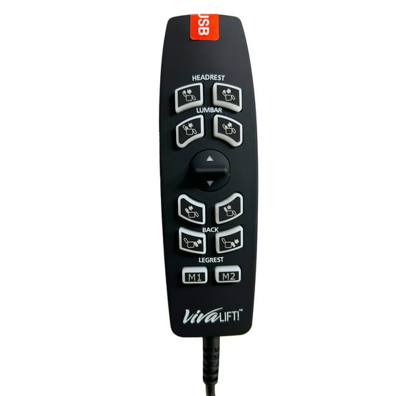 AlveyTech 12-Button 5-Pin Replacement Remote Hand Control for Pride VivaLift Lift Chair (Later Version Viva Lift 2) - (CTL2104324) For Later Version 2 Models