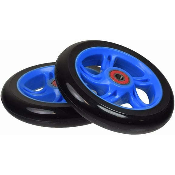 AlveyTech 125 mm Wheel for the Razor A3 Kick Scooter, Black Wheel Blue Hub