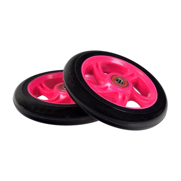 AlveyTech 125 mm Wheels for the Razor A3 Kick Scooter, Black Wheel Pink 5-Spoke Hub (Set of 2)