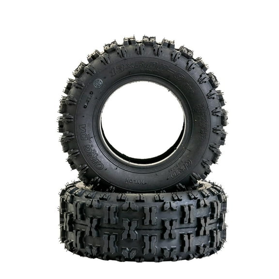 AlveyTech 13x5.00-6 Tire (Set of 4) - Replacement for Mega/Monster Moto, Pit Bike, Taotao Parts ATV, Go-Kart, Quad, Mini Dirt Bikes, Dune Buggy Tubeless Pneumatic Rubber Tires, 4-Wheeler Accessories