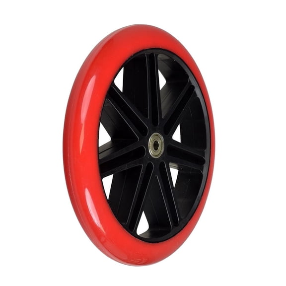 AlveyTech 200 mm Red Wheel Black Hub for Razor A5 Lux and Carbon Lux, Replacement Kick Scooter Parts