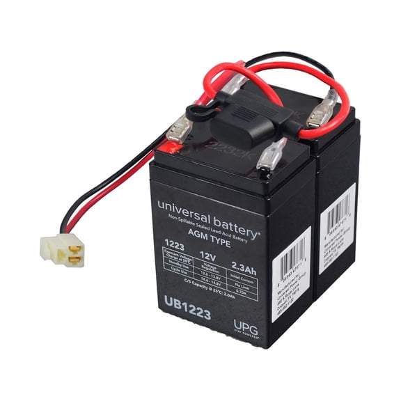 AlveyTech Premium 24 Volt 2.3 Ah Battery Pack for The Razor Crazy Cart Shift and Crazy Cart Shift Lightshow (All Versions) - Replacement Set of 2 Rechargeable AGM Batteries with Wiring Harness