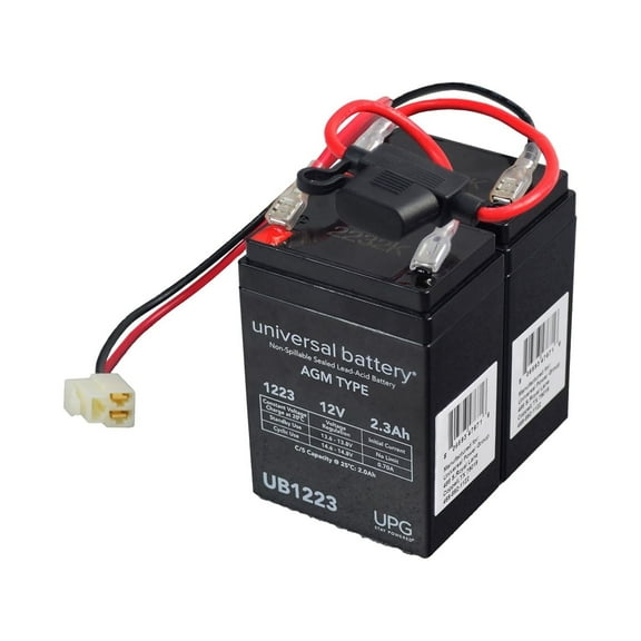AlveyTech Premium 24 Volt 2.3 Ah Battery Pack for The Razor Crazy Cart Shift and Crazy Cart Shift Lightshow (All Versions) - Replacement Set of 2 Rechargeable AGM Batteries with Wiring Harness