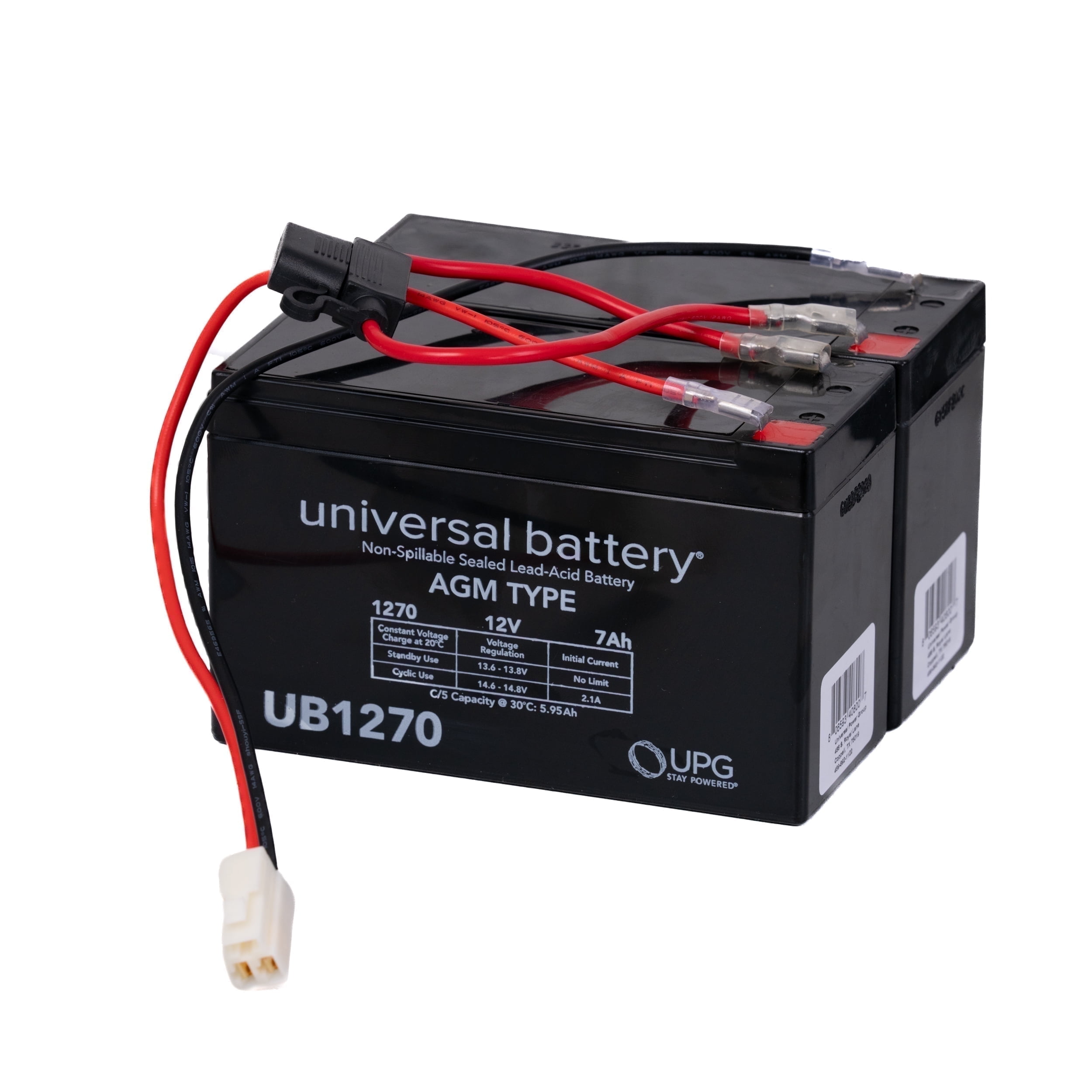 AlveyTech 24 Volt Battery Pack for Razor Pocket Mod Electric Scooter (7 Ah, Versions 45+) - Replacement Set of 2 Premium Rechargeable AGM Batteries with Wiring Harness, for Vespa Moped Style Scooters
