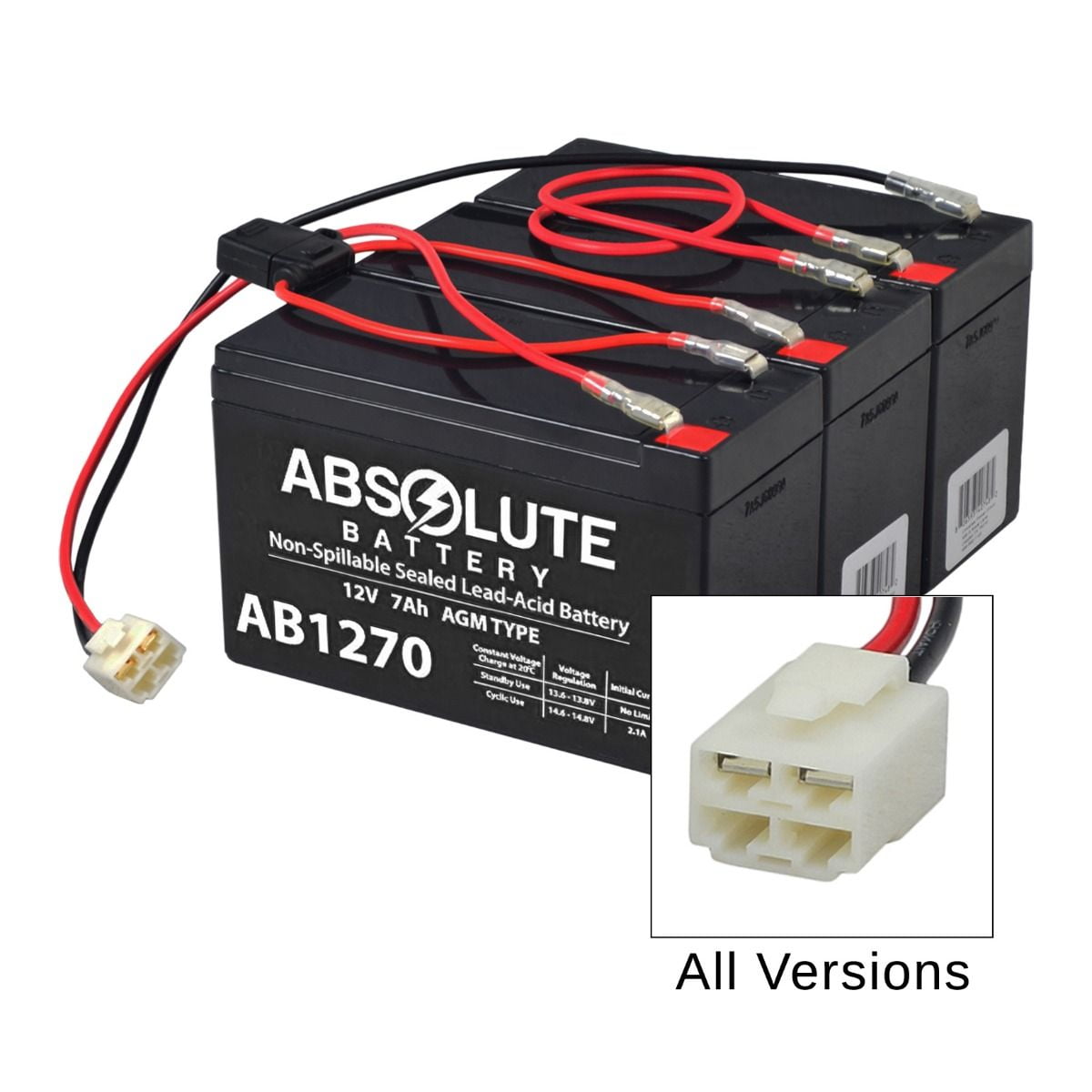 AlveyTech 36 Volt 7 Ah Battery Pack With Wiring Harness For The Razor ...