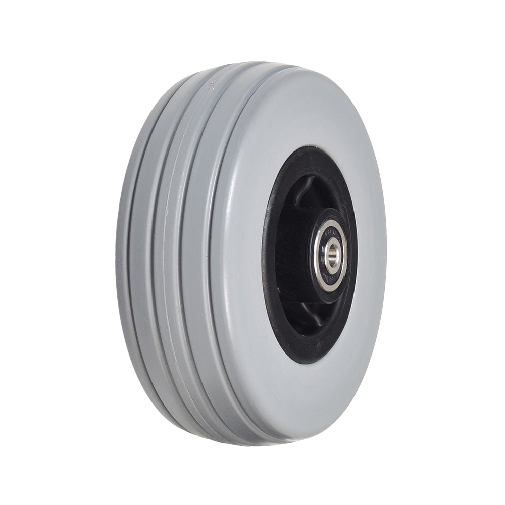 AlveyTech 6"x2" Front and Rear Caster Wheel for the Quantum Q6 Edge & Q6000Z Power Chairs - Replacement Wheels with Gray Ribbed Solid Tires, 638-2RS Bearings, Right or Left (WHLASMB2130 / TAGC2130)