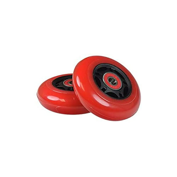 AlveyTech 76 mm Wheels for the Razor FlashRider 360 and RipRider 360 (Set of 2) - Durable Red Wheel with Black Hub with ABEC Bearings, Replacement Drift Kart and Scooter Wheel Parts, DIY Install