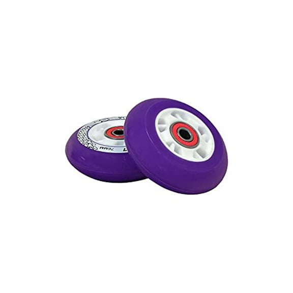 AlveyTech 76 mm Wheels for the Razor FlashRider 360 and RipRider 360 (Set of 2) - Durable Purple Wheel with White Hub with ABEC Bearings, Replacement Drift Kart and Scooter Wheel Parts, DIY Install