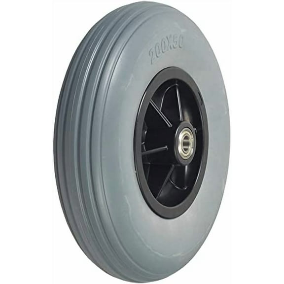 AlveyTech 8"x2" (200x50) Heavy Duty Rear Caster Wheel Assembly for Jazzy Power Chair - Replacement Power Chair Wheels with Flat Free Tires, Bearing Size 6900ZZ Specific (WHLASMB1388 / TAGC1388)