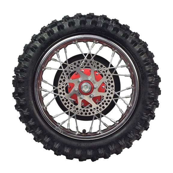 AlveyTech Complete Rear Wheel with Red Hub for the Razor SX500 McGrath Dirt Rocket