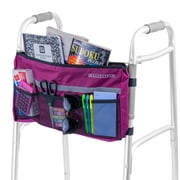 AlveyTech Deluxe Walker/Rollator Bag with Multiple Pockets, Large Capacity Ripstop Nylon Bag Berry