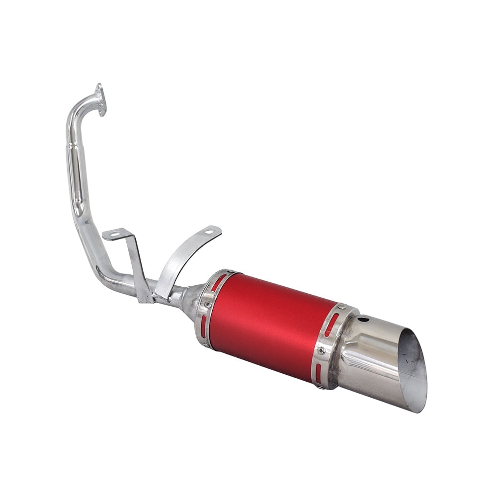 AlveyTech Short Performance Exhaust System for GY6 150cc Scooters & Go-Karts (Red)