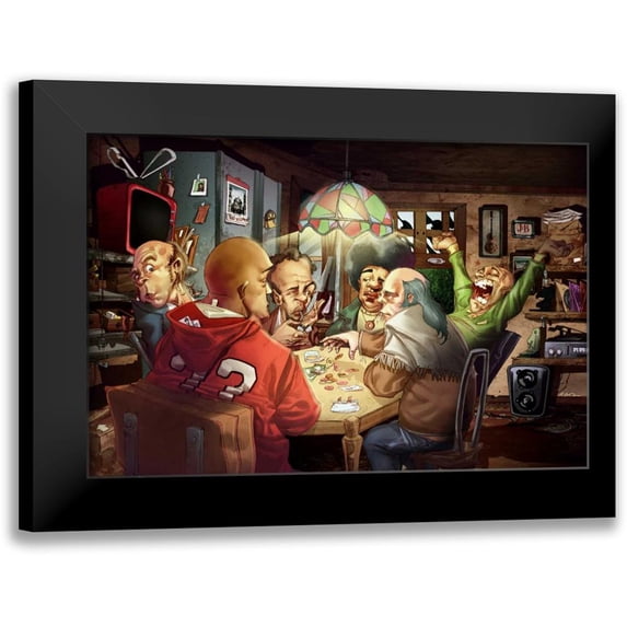 Alvez, A. - Perez, A. 14x11 Black Modern Framed Museum Art Print Titled - Poker