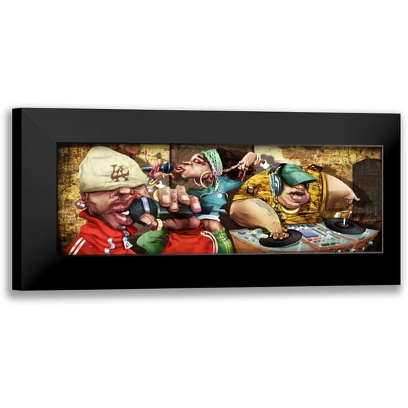Alvez, A. - Perez, A. 14x7 Black Modern Framed Museum Art Print Titled - The Rappers