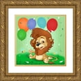 thumbnail image 1 of Alvez, A. - Perez, A. 15x15 Gold Ornate Wood Framed with Double Matting Museum Art Print Titled - The Lion and the balloons, 1 of 4