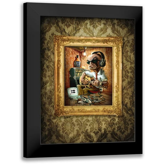 Alvez, A. - Perez, A. 19x24 Black Modern Framed Museum Art Print Titled - Bluesman 1A