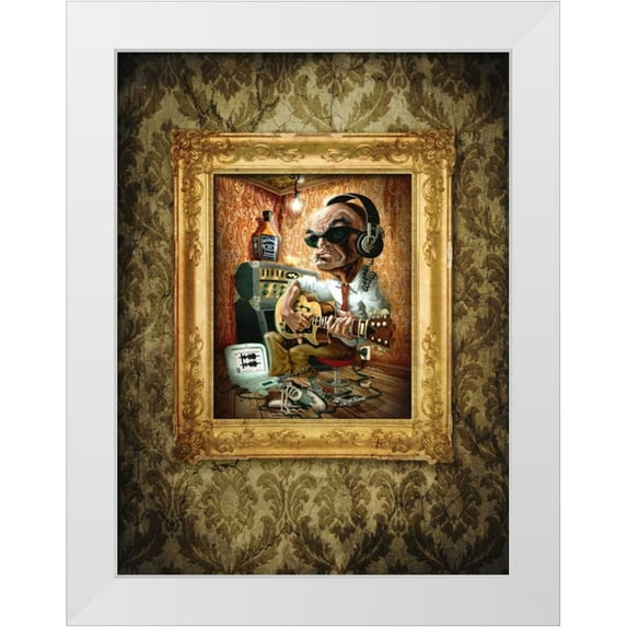 Alvez, A. - Perez, A. 19x24 White Modern Wood Framed Museum Art Print Titled - Bluesman 1A