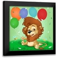 thumbnail image 1 of Alvez, A. - Perez, A. 20x20 Black Modern Framed Museum Art Print Titled - The Lion and the balloons, 1 of 5
