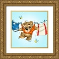 thumbnail image 1 of Alvez, A. - Perez, A. 20x20 Gold Ornate Wood Framed with Double Matting Museum Art Print Titled - Bear and clothes, 1 of 4