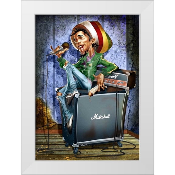 Alvez, A. - Perez, A. 24x32 White Modern Wood Framed Museum Art Print Titled - Rastafarian