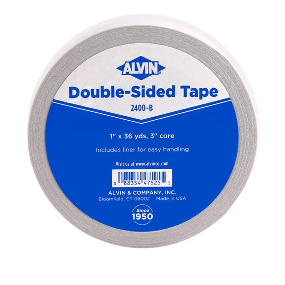 Alvin, 1 Inch Double Sided Tape, Multipurpose Tape for Arts and Crafts, Great for Woodworking and Home Improvement - 36 Yards