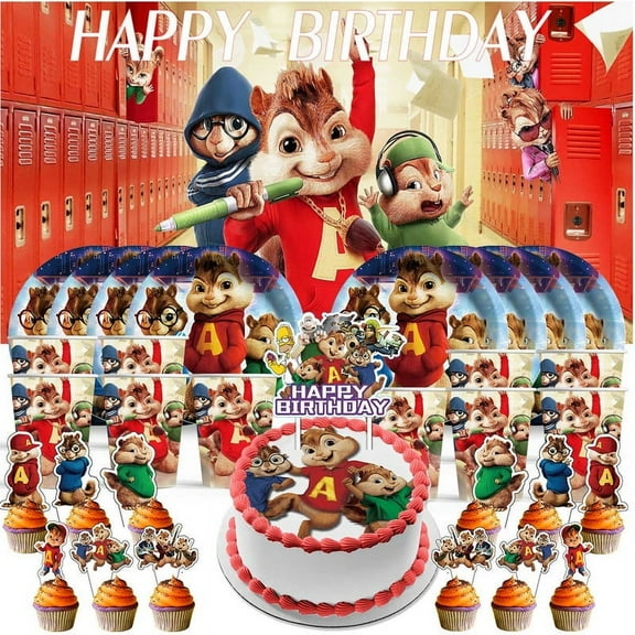 Alvin And The Chipmunks Birthday Cups Party Supplies Decor Backdrop Paper Plates Fans Decorations Banner
