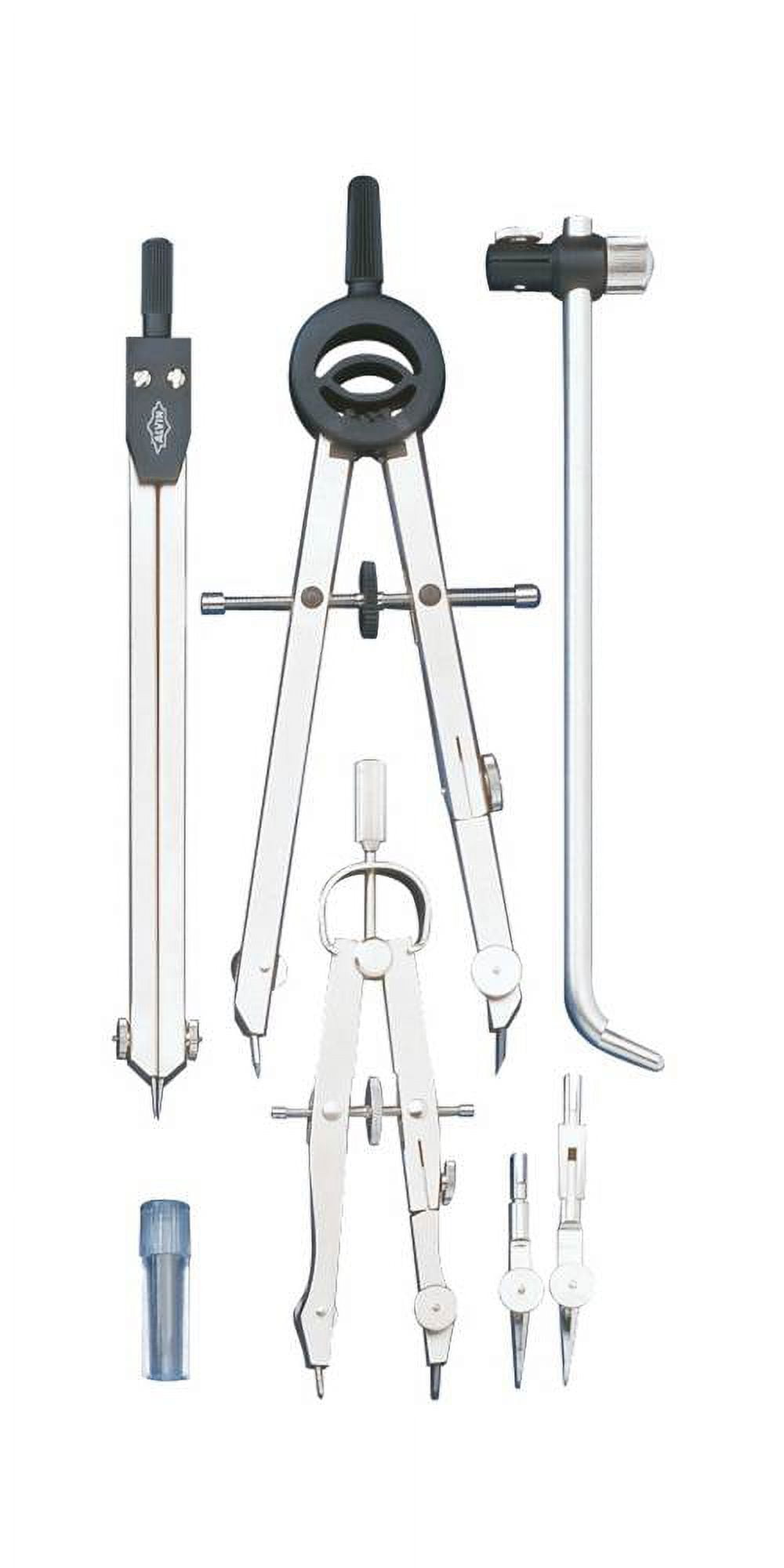 Alvin & Company Alvin, 929JS, Jet-Bow Beam Combination Drawing Set - Speed Compass, Interchangeable Pen, Pencil, Divider Parts, Replaceable