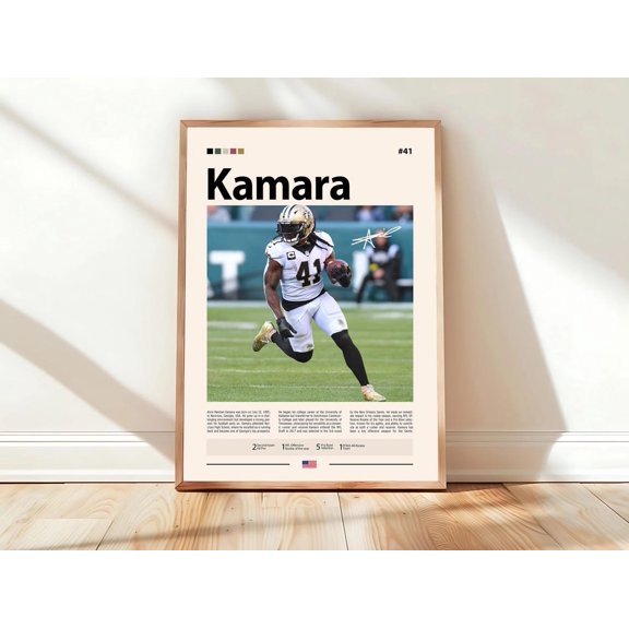 Alvin Kamara Art Football Player Art Athlete Print Bedroom Wall Decor, Unframed Poster