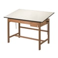 thumbnail image 1 of Alvin Solid Oak White Top Drafting Table 2 Drawers 37 1/2" x 72", 1 of 2