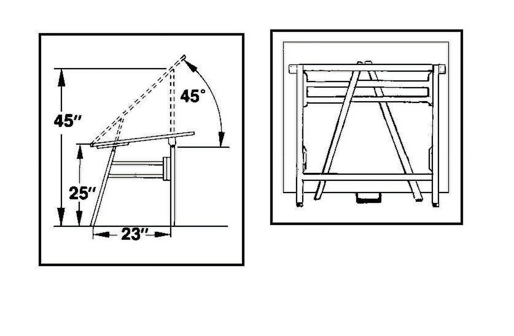 Alvin MODEL X-4-XB Professional Folding Drafting Table, Small White Base,  24in x 36in Top