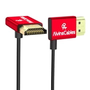 Alvin's Cables 8K 2.1 HDMI Cable 48Gbps 8K@60Hz 4K@120Hz High Speed  2.4mm Ultra-Thin HDMI for Sony A7 A9, for BMPCC, for Canon C70, for Atomos Ninja, for Feelworld, Right to Up Angle 45cm|18in