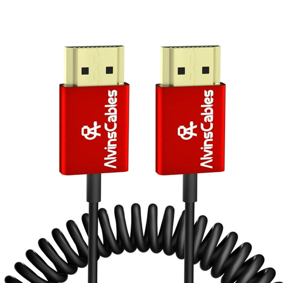 Alvin's Cables 8K HDMI Cable 2.1 48Gbps High Speed 2.4mm Ultra-Thin HDMI 8K@60Hz 4K@120Hz for Sony A7 A9, for BMPCC, for Panasonic GH5, for Canon C70, for Atomos Ninja, for SmallHD, Straight Coiled